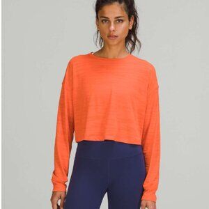 Lululemon Muscle Love Long Sleeve Shirt *Tiger Mesh — Size 6, Warm Coral